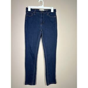 Free People High Rise Skinny Jeans Blue Size 28 Stretch Dark Wash